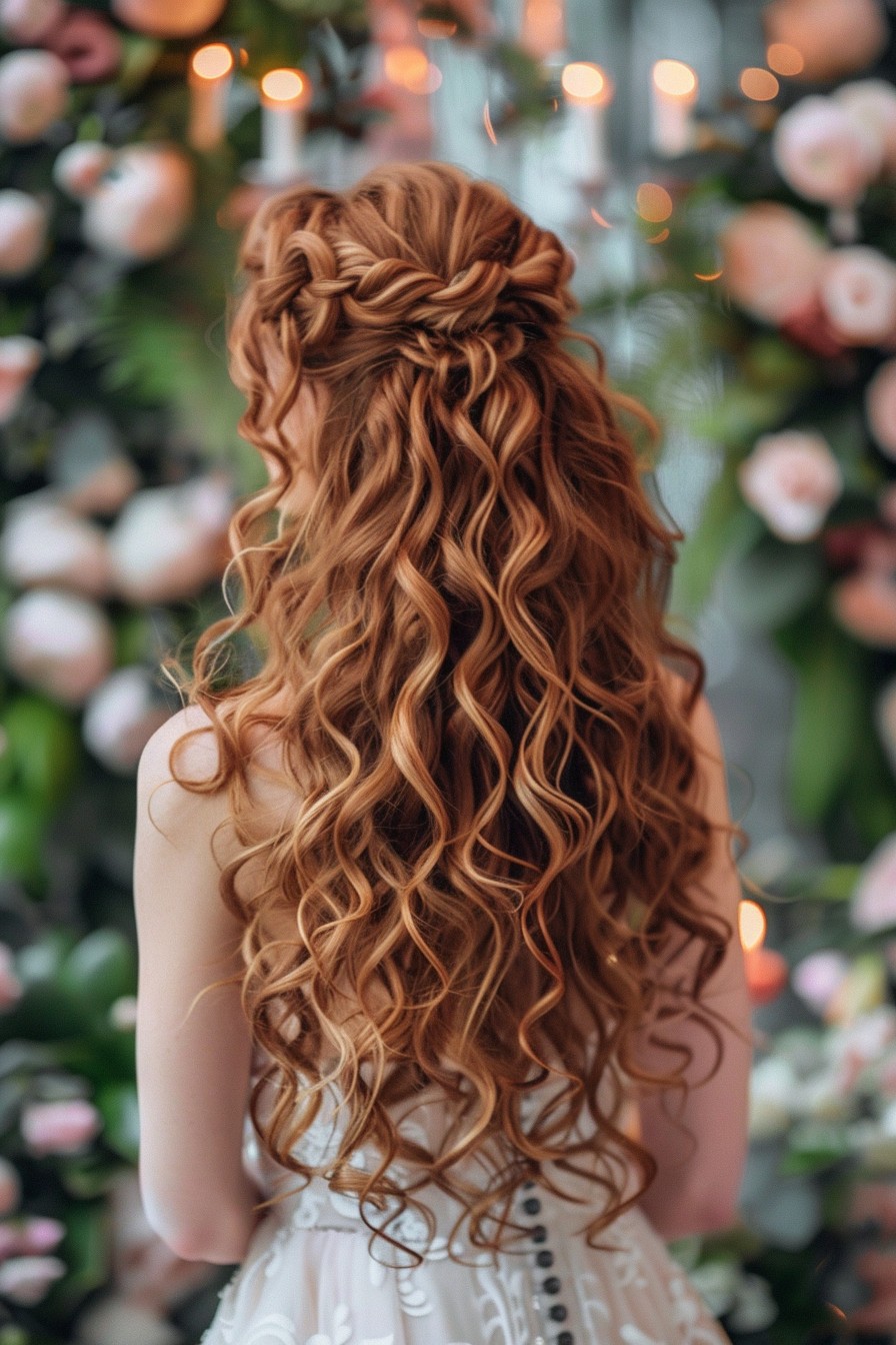 Glamorous Long Spiral Curls in Rose Gold