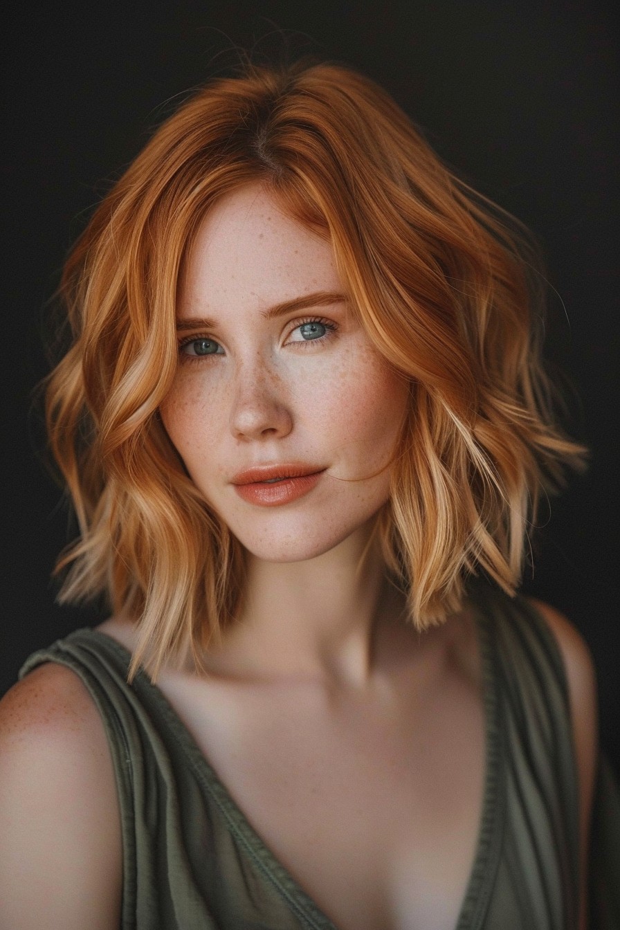 Face-Framing Strawberry Blonde Bob