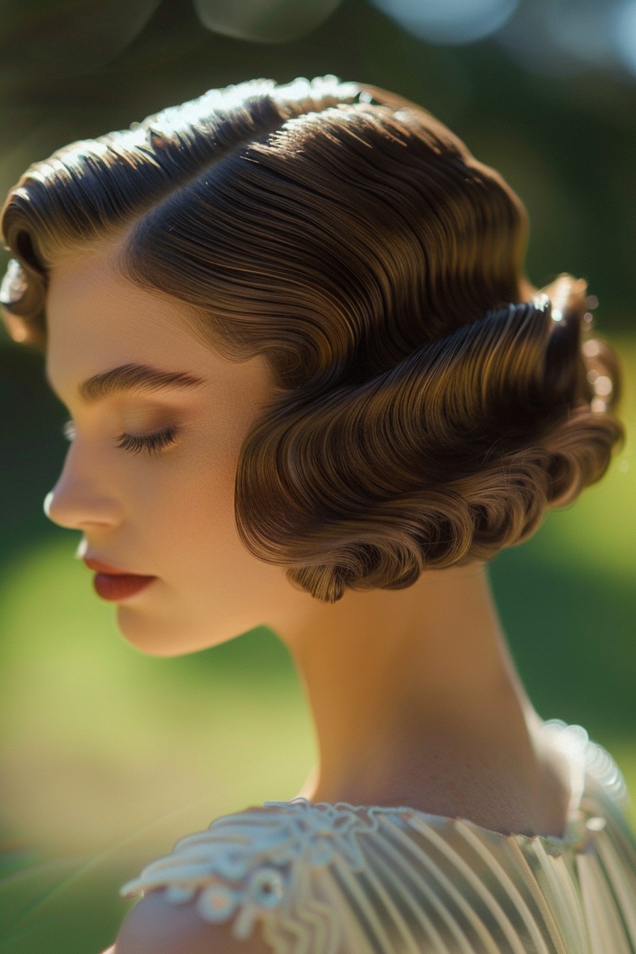 Vintage-Inspired, Ear-Length Finger Waves