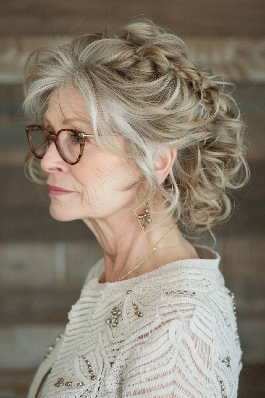 Updo with Braids and Soft Curls