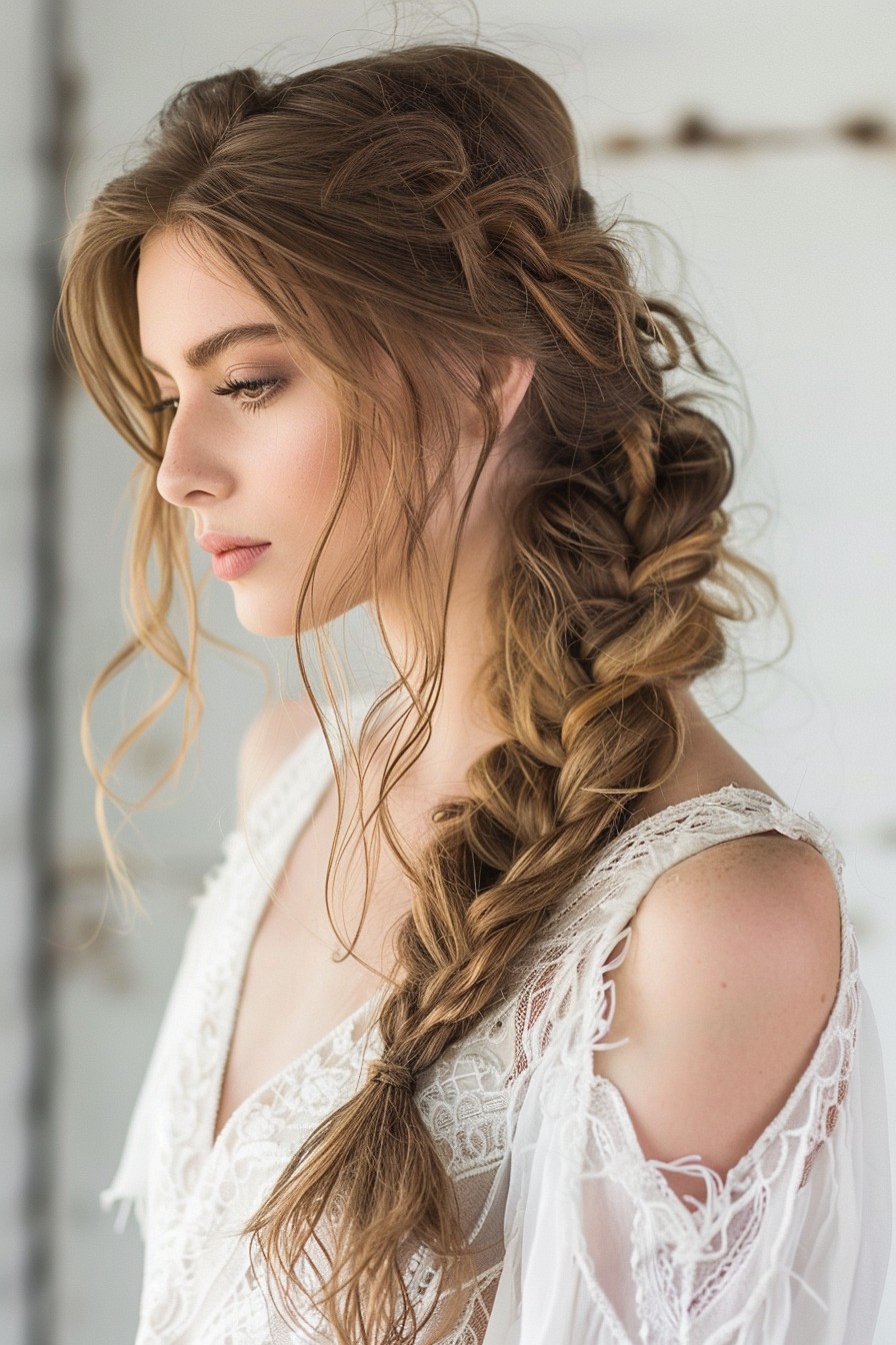 Bohemian Chic with Side Fishtail Braid