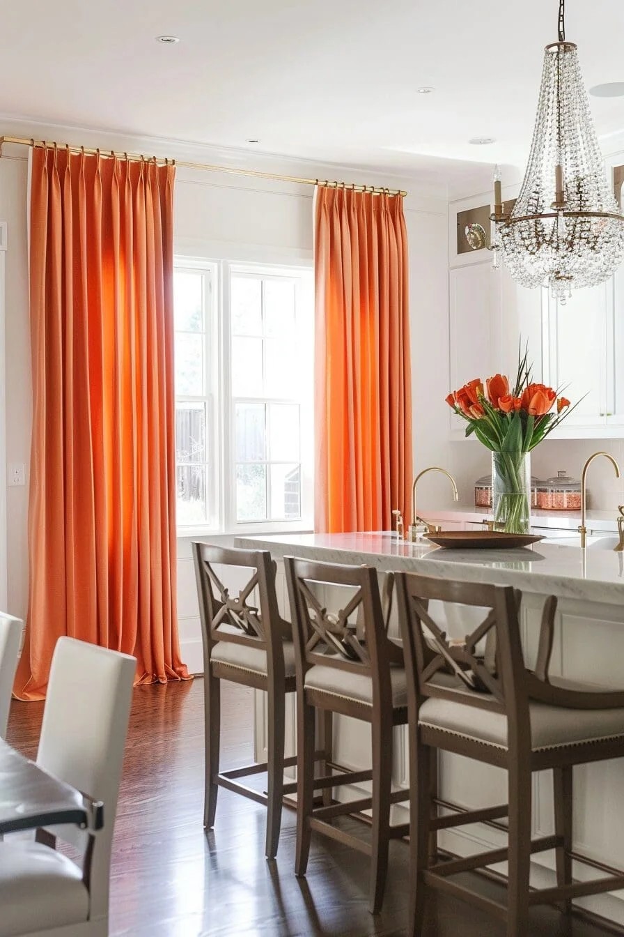 Sunset Orange Curtains