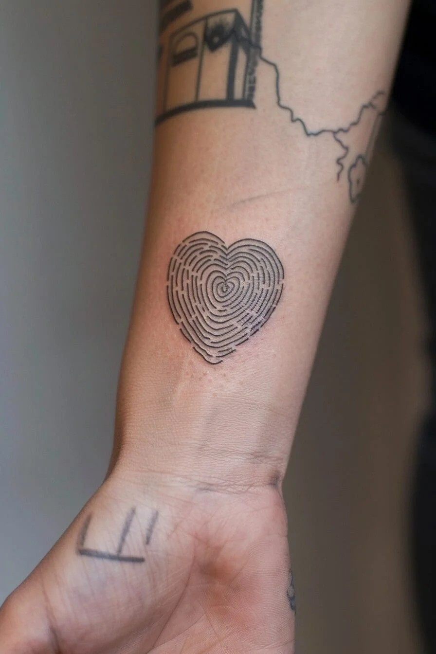 Fingerprint in a Heart Shape