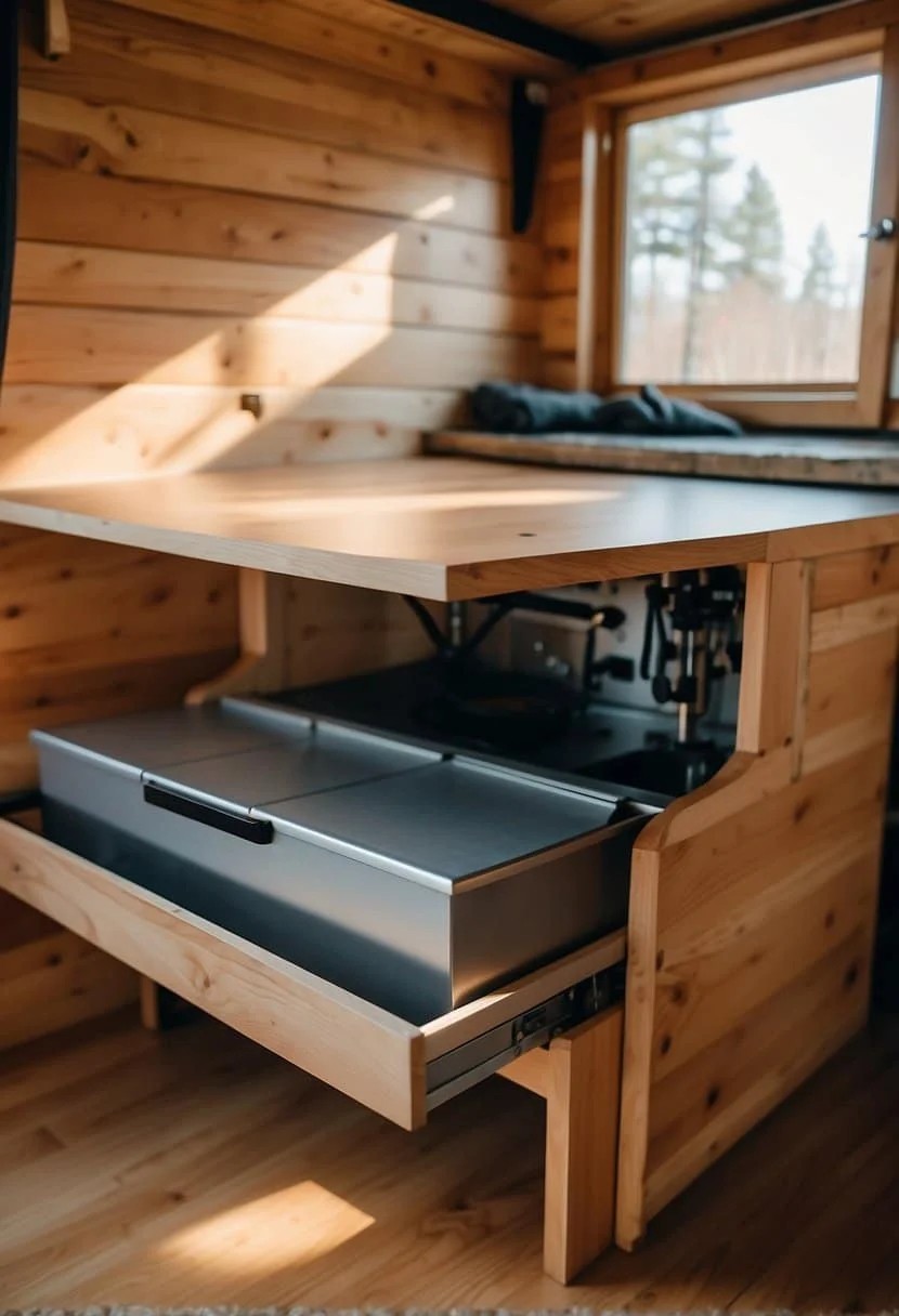 Implement a Drop-Leaf Table with Storage in Your Tiny House