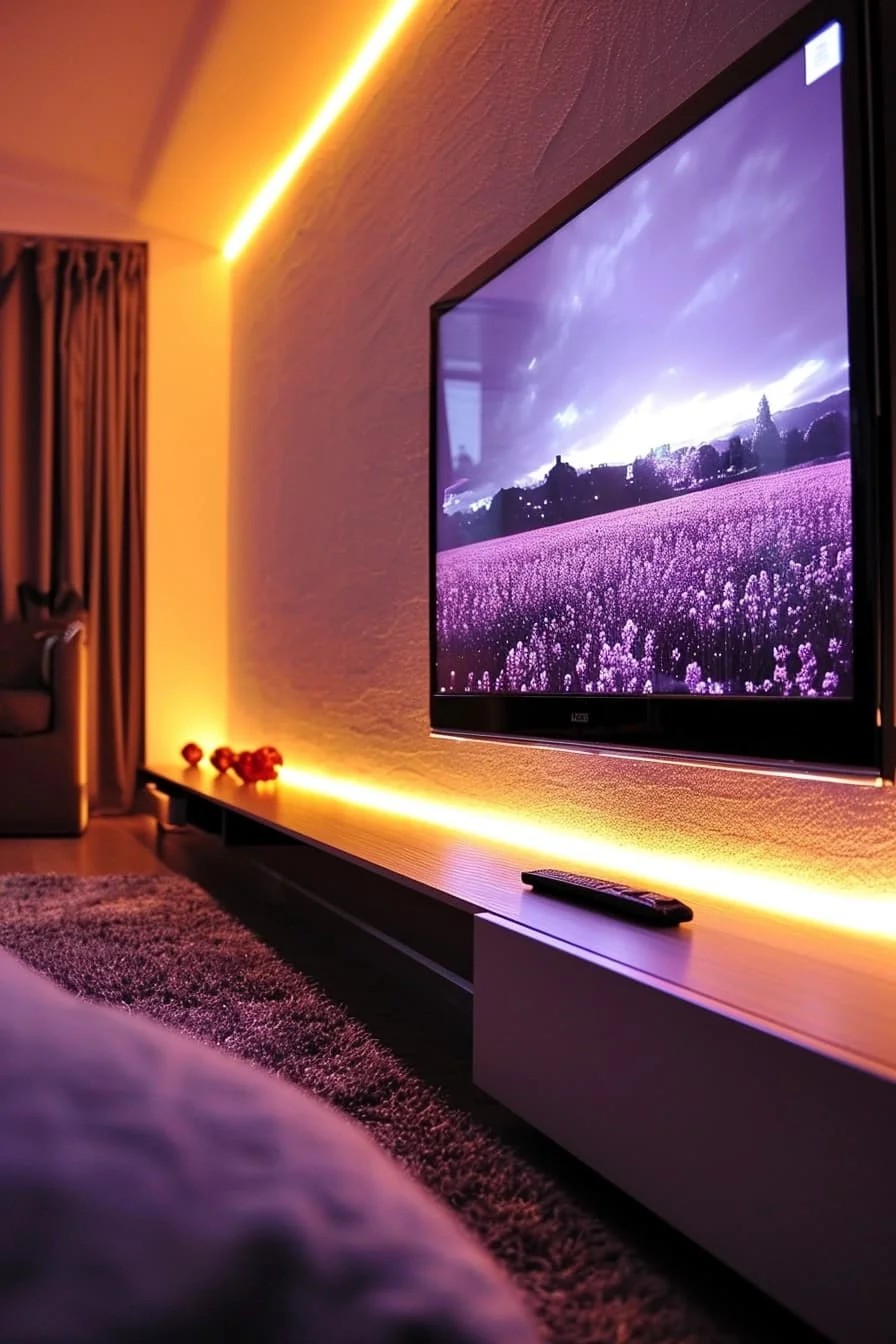 Led Mood Lighting Behind Bedroom Tv