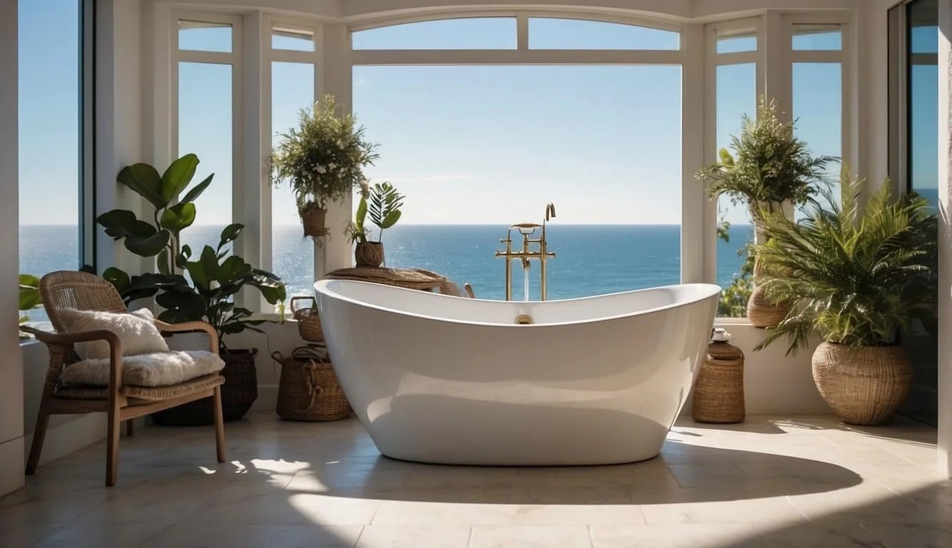 Coastal Vibes with Porcelain Bathtub