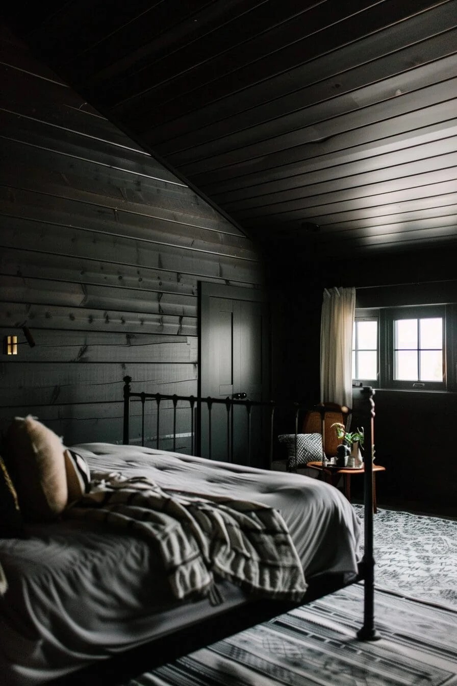 Black Shiplap Ceiling