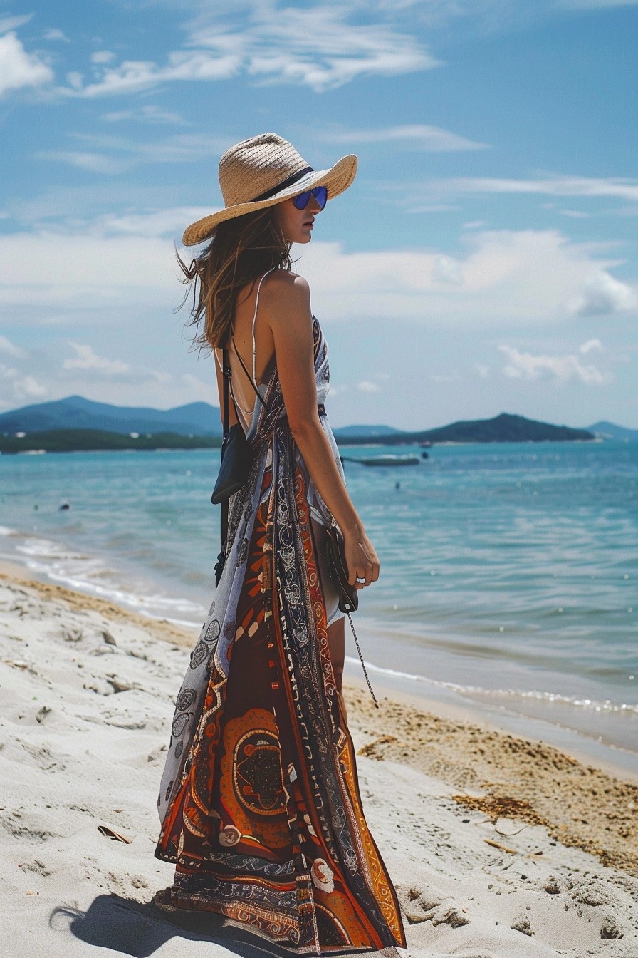 Sarong + Straw Hat