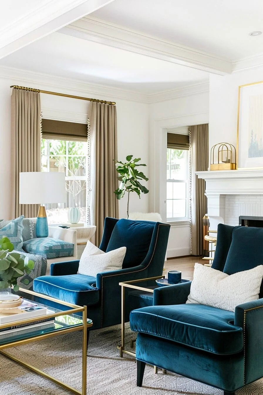 Teal Armchairs