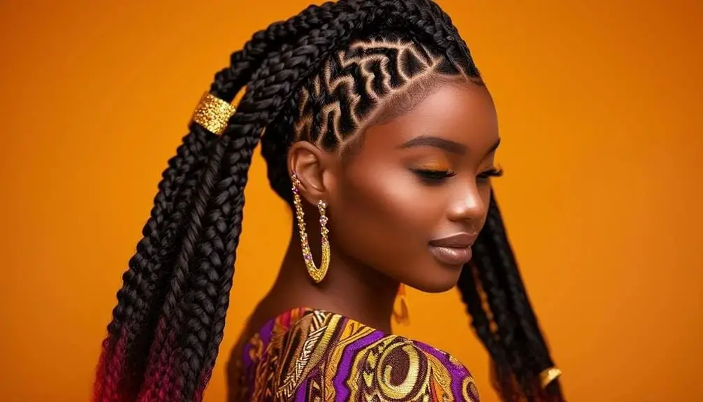 Zigzag Cornrows with Twists