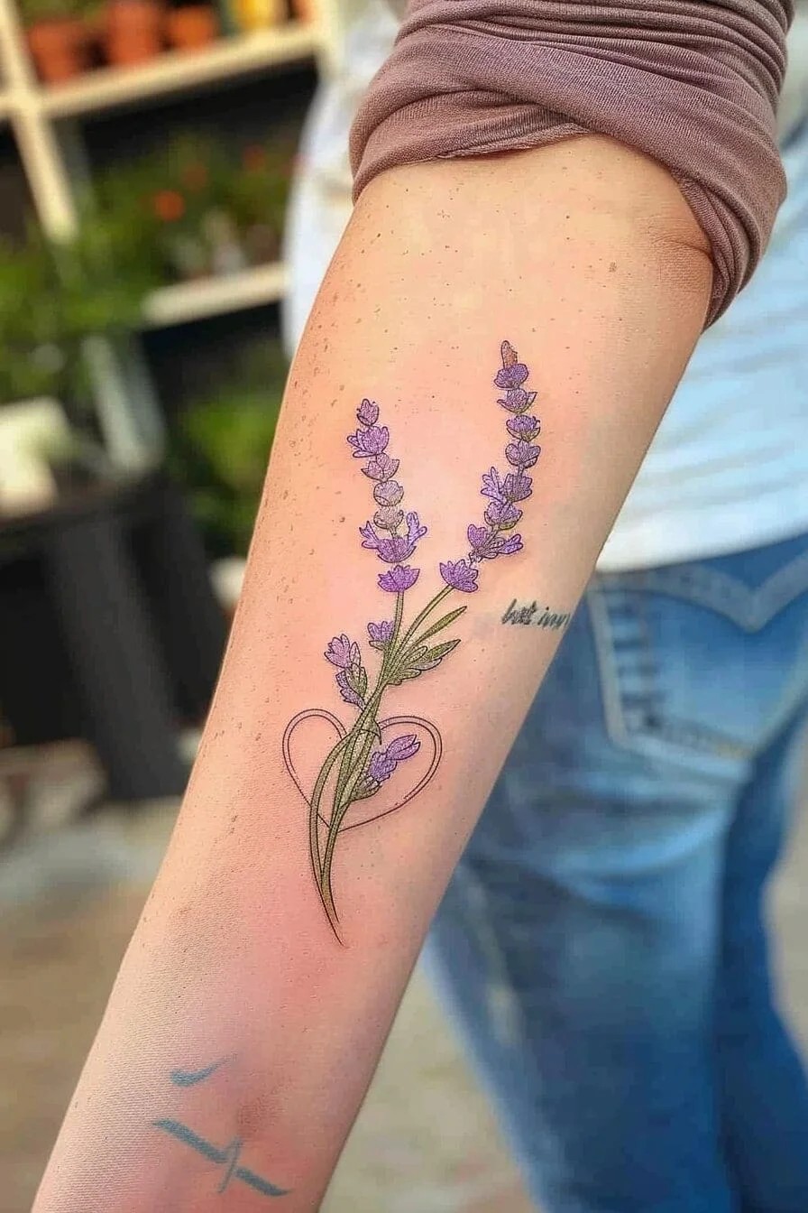 Lavender with a Heart or Infinity Symbol