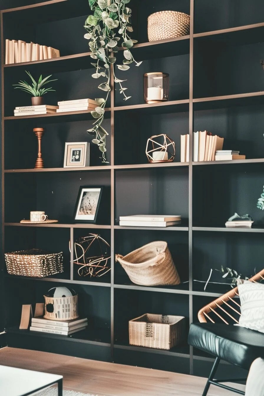 Black Shelving Unit