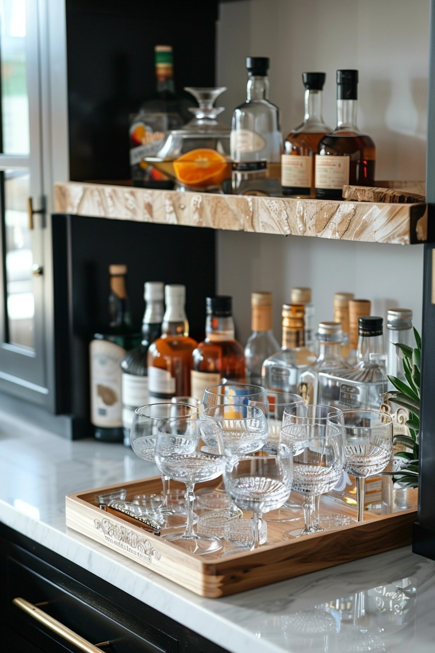 Mini-Bar Setup for Vacation Cocktails