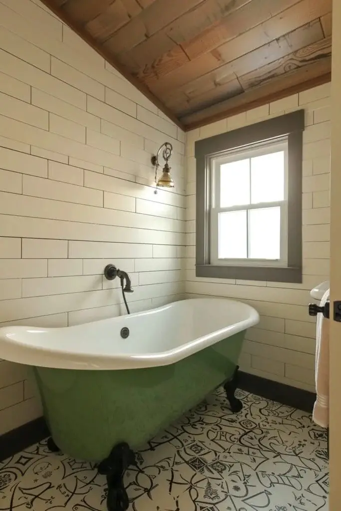 Vintage Green Clawfoot Tub