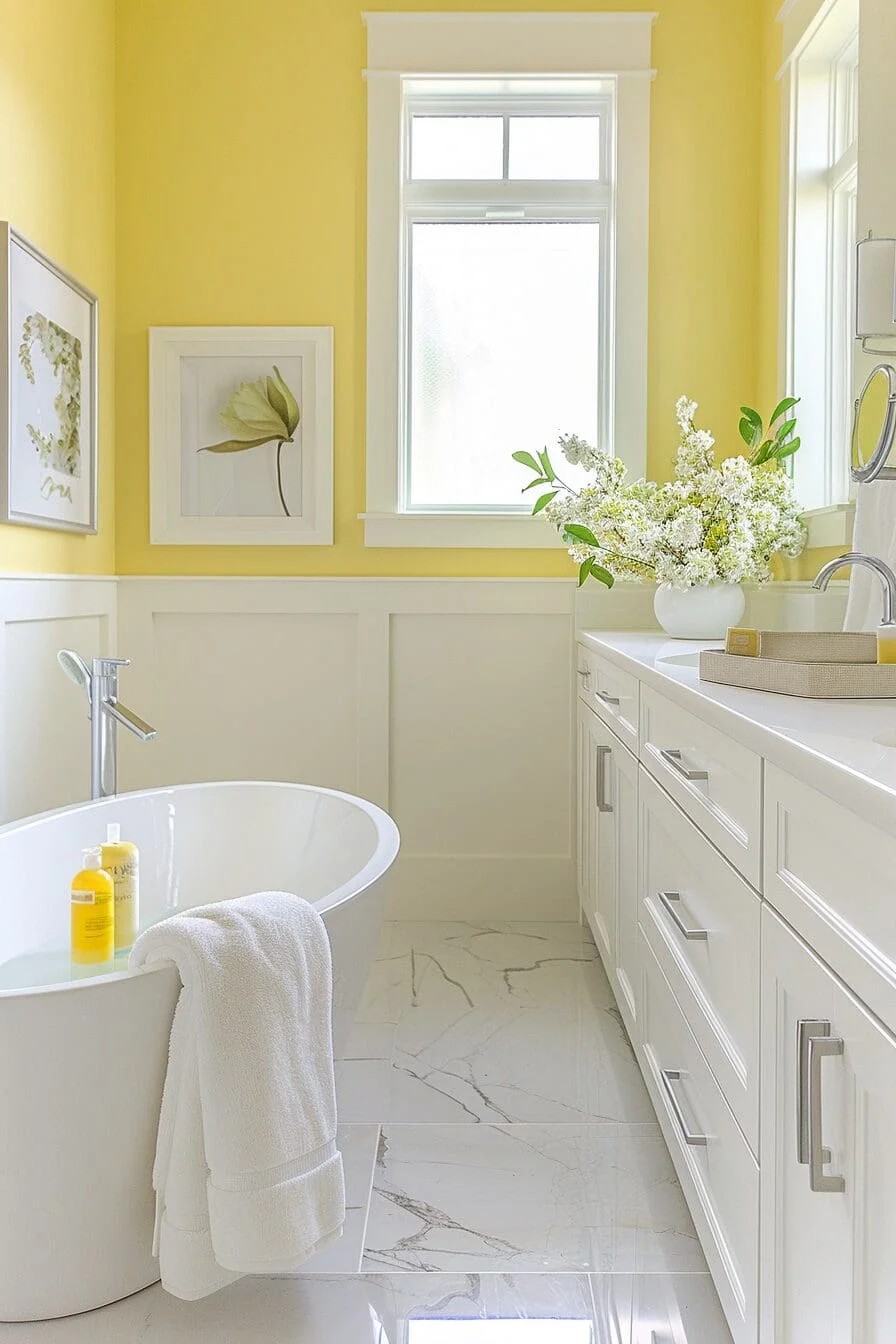 Pale Yellow for a Spa-Like Feel