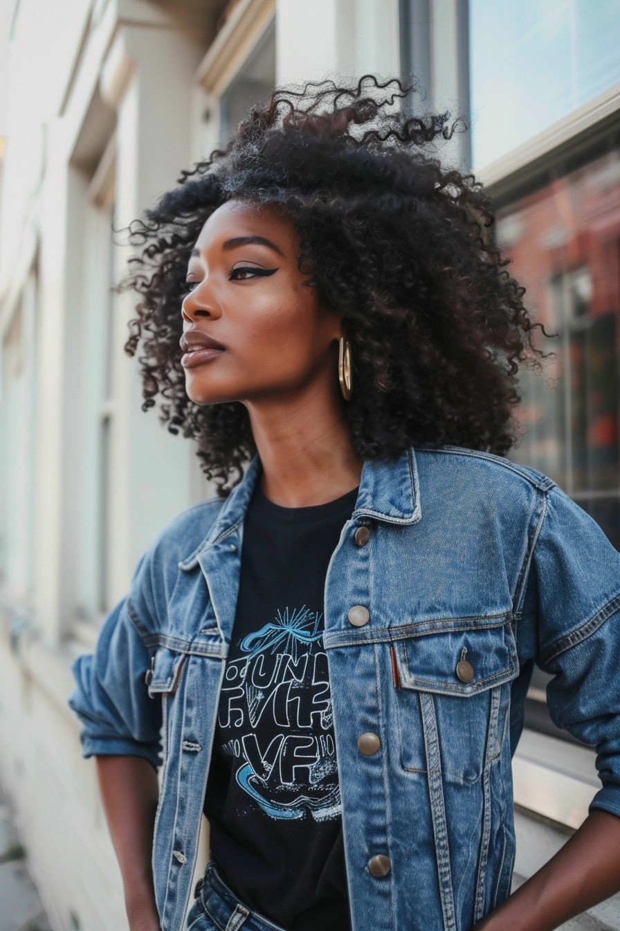 Graphic Tee, Jeans, And A Denim Jacket