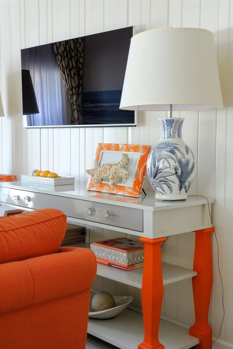 Orange & Gray Console Table