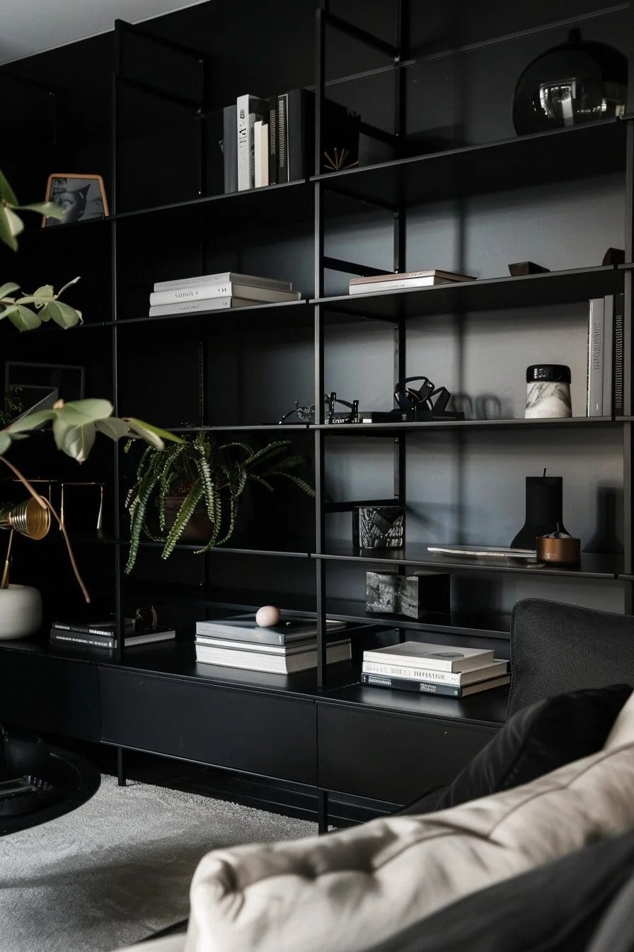 Black Shelving Unit