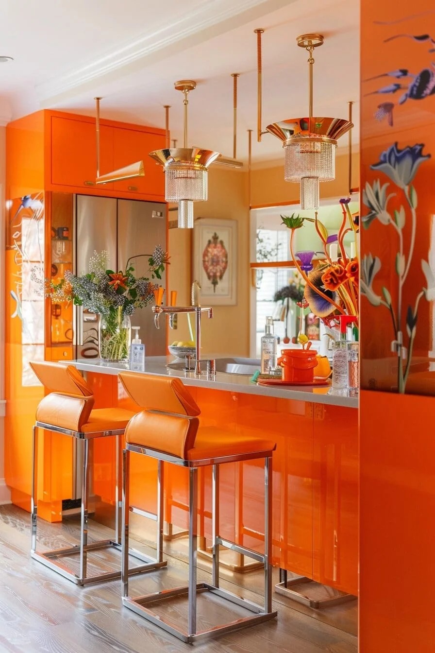 Orange Bar Stools