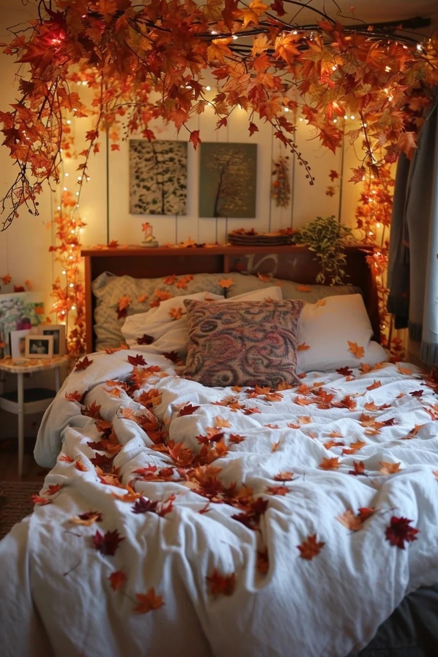 Bedroom Autumn Leaf Garlands