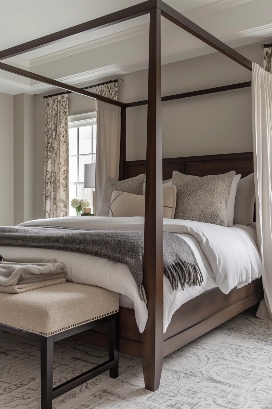 Four-Poster Bed with a Modern Twist