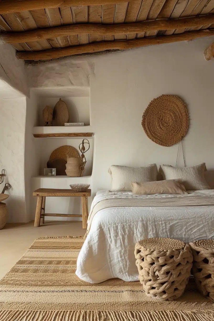 Decorate with Natural Materials Like Woven Baskets, Wood Accents, or Stone Sculptures