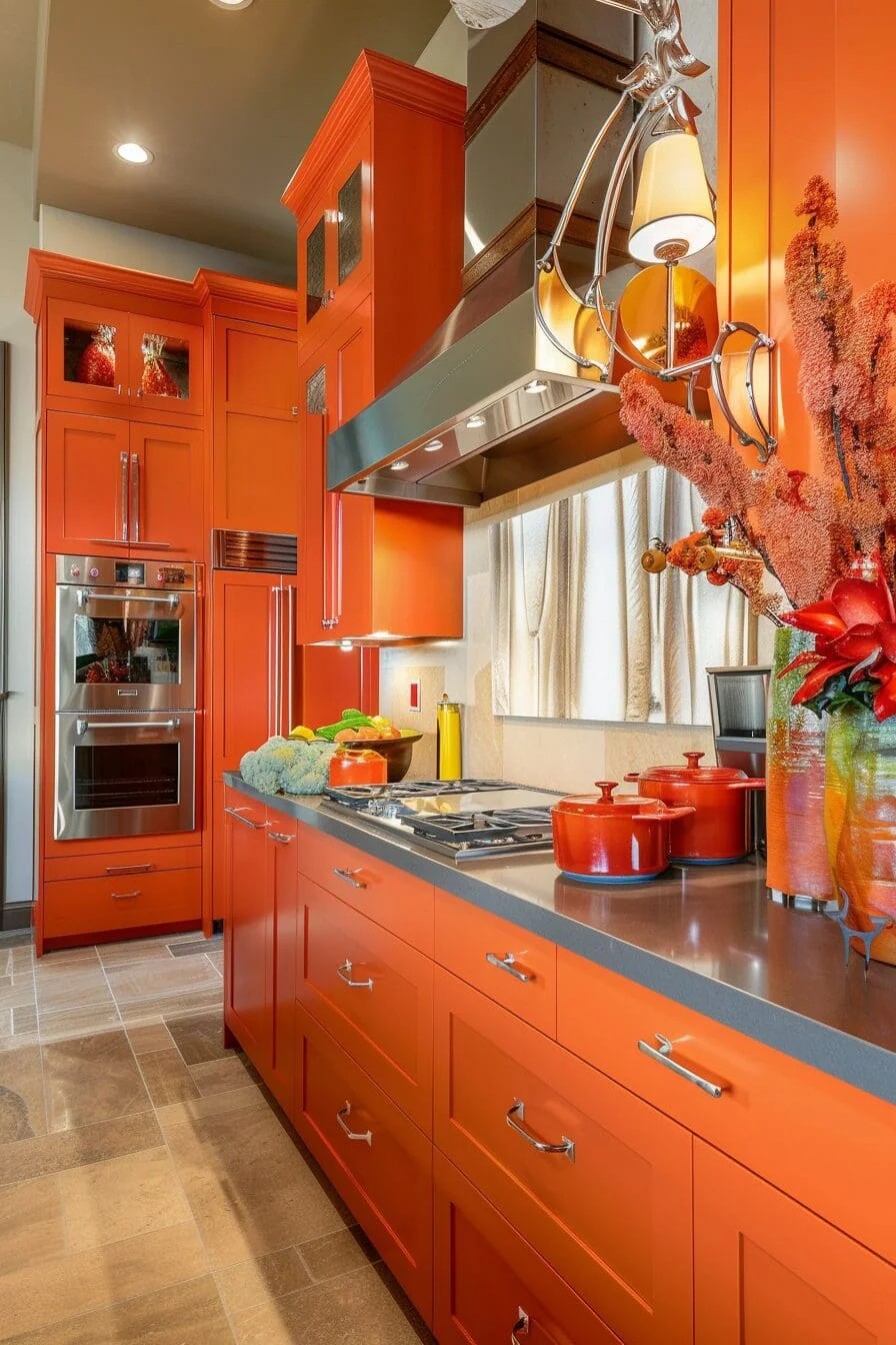 Burnt Orange Cabinets