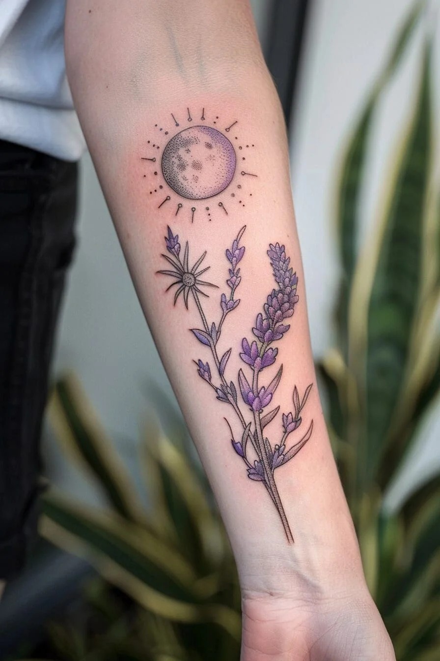 Lavender with a Moon or Sun