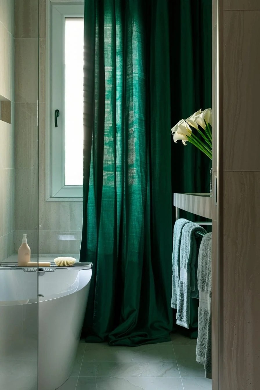 Emerald Green Shower Curtain