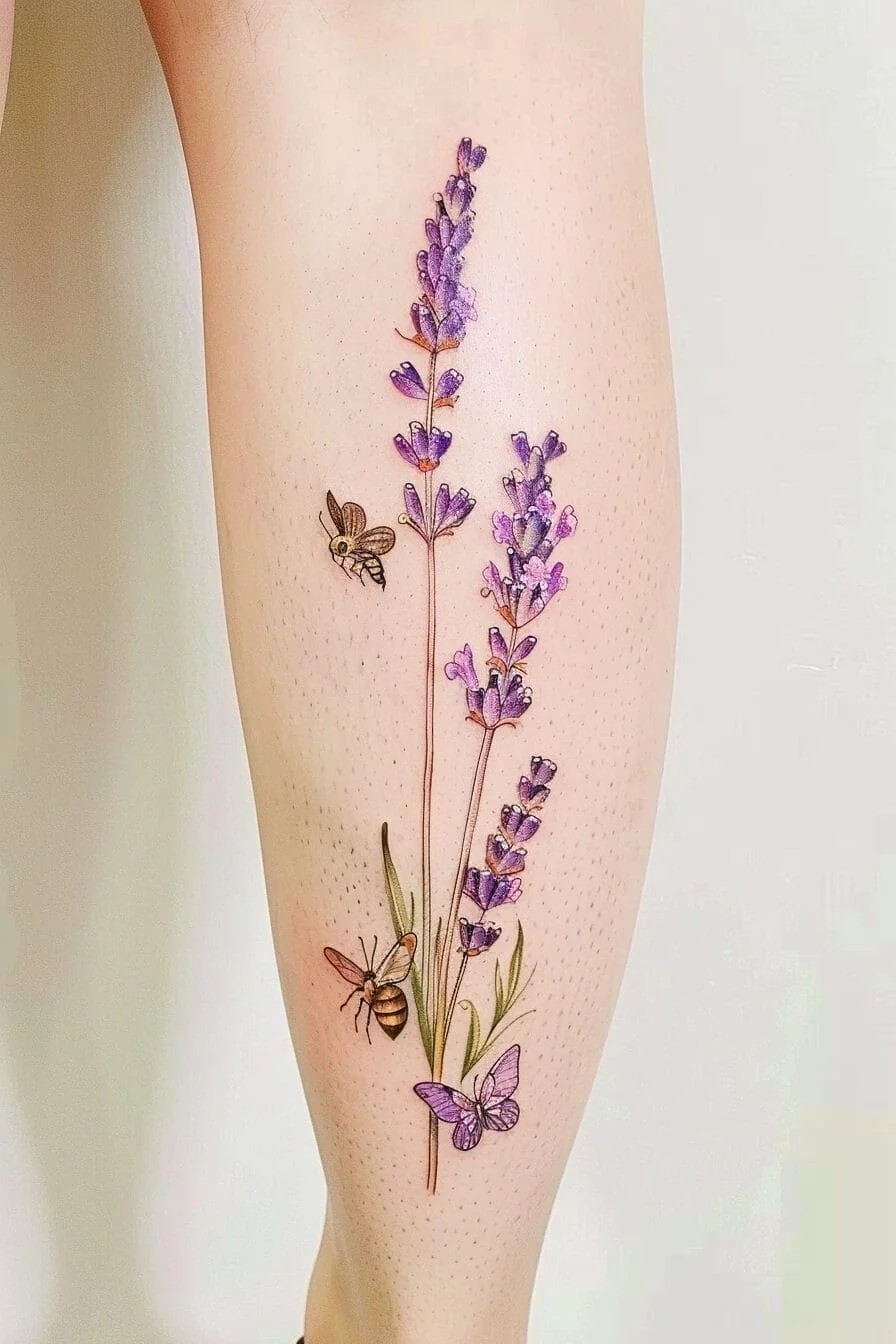 Lavender with Animals (e.g., Butterflies, Bees)