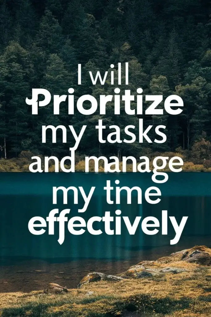 I will prioritize my tasks and manage my time effectively.