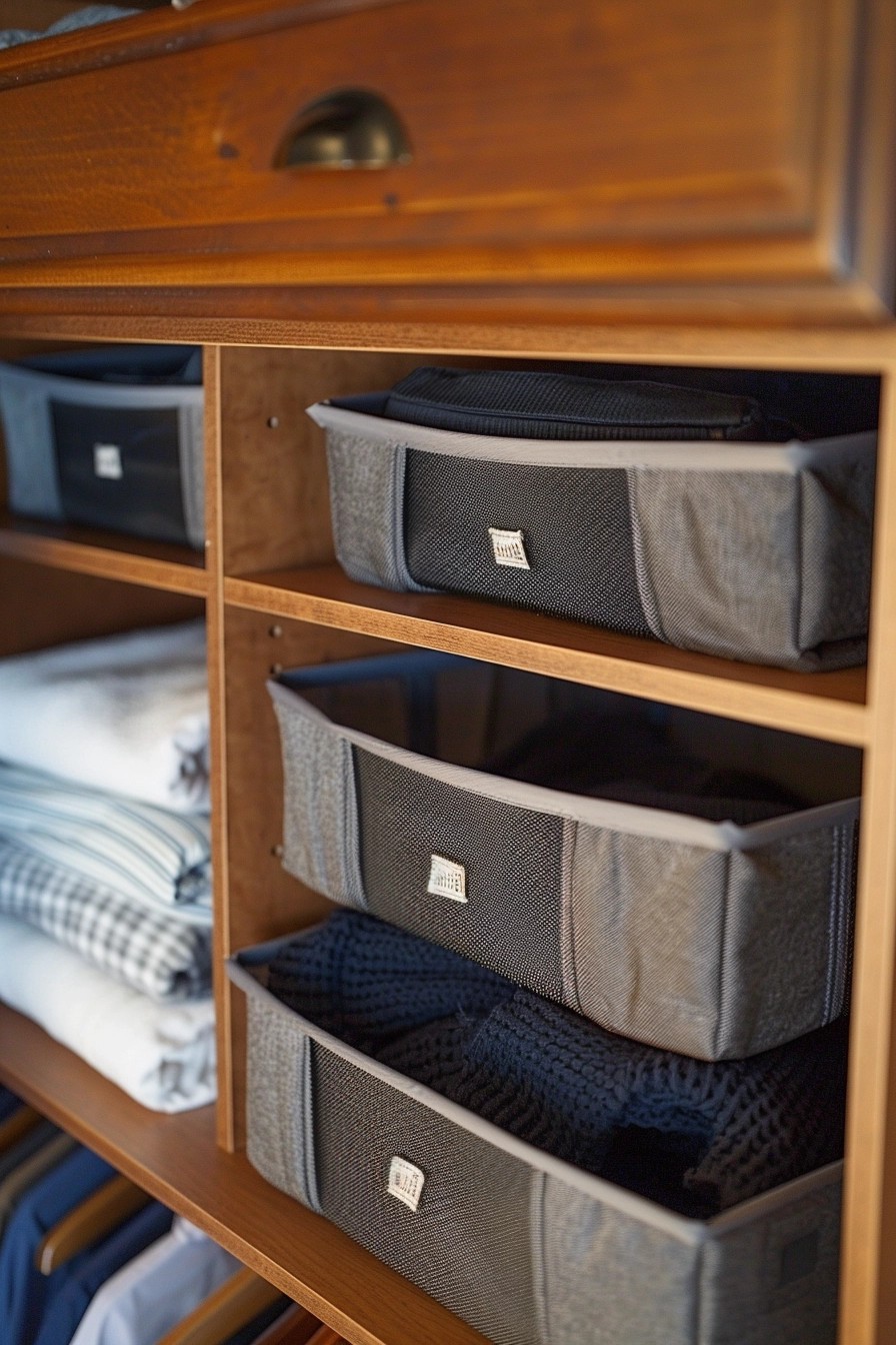 Foldable Storage Bins for Closet Optimization