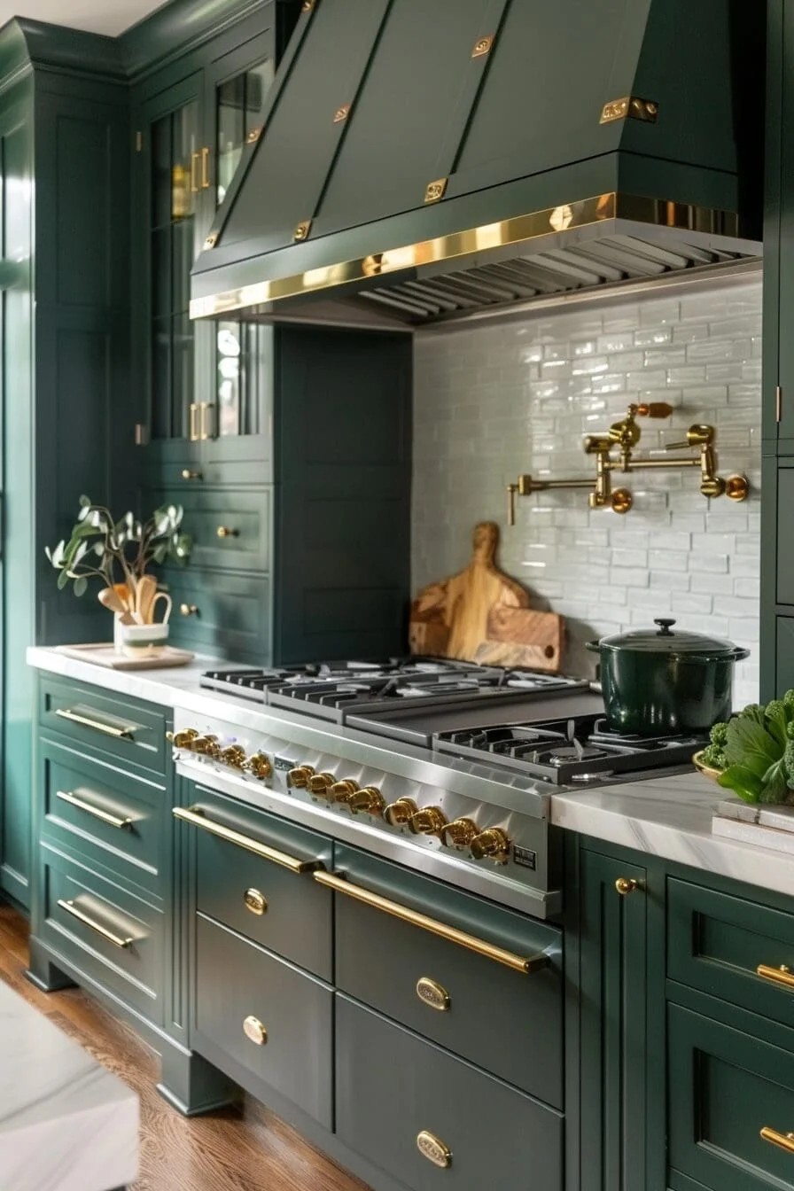 Dark Green Cabinet Hardware