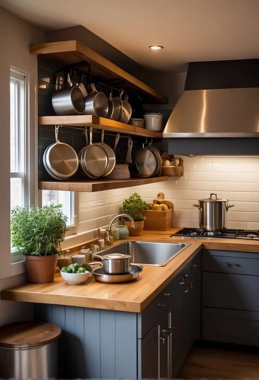 Utilize Corner Shelves for Efficient Small Kitchen Storage