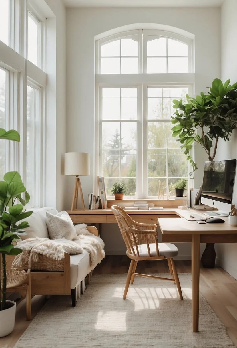 Feminine Home Office With Scandinavian Influences