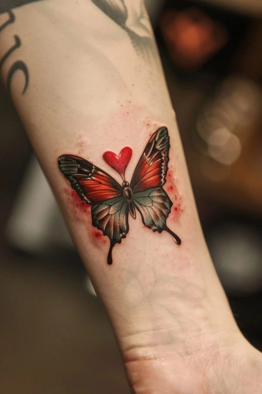 Butterfly with a Heart: Symbolizes love, tenderness, and the beauty of life