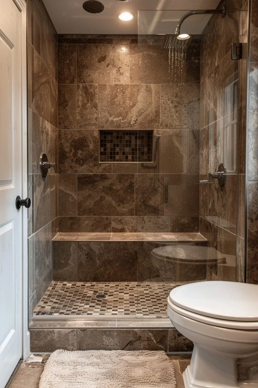 Taupe Tile Shower