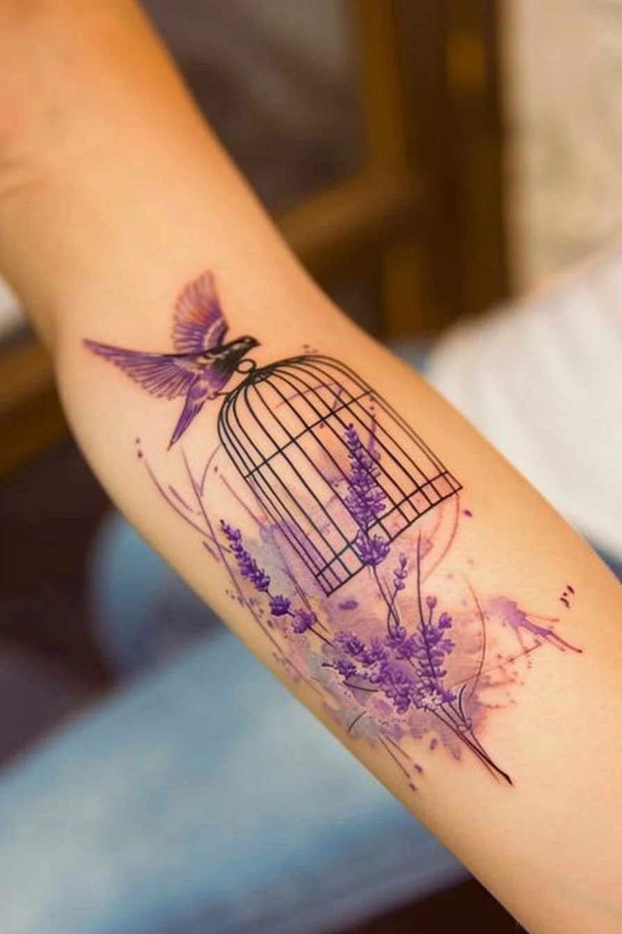 Lavender with a Bird Cage or Feather