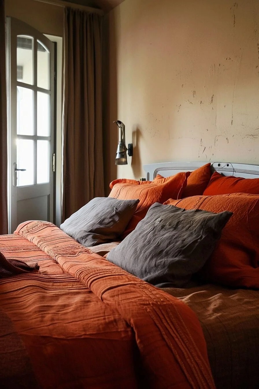 Textured Orange Duvet Cover