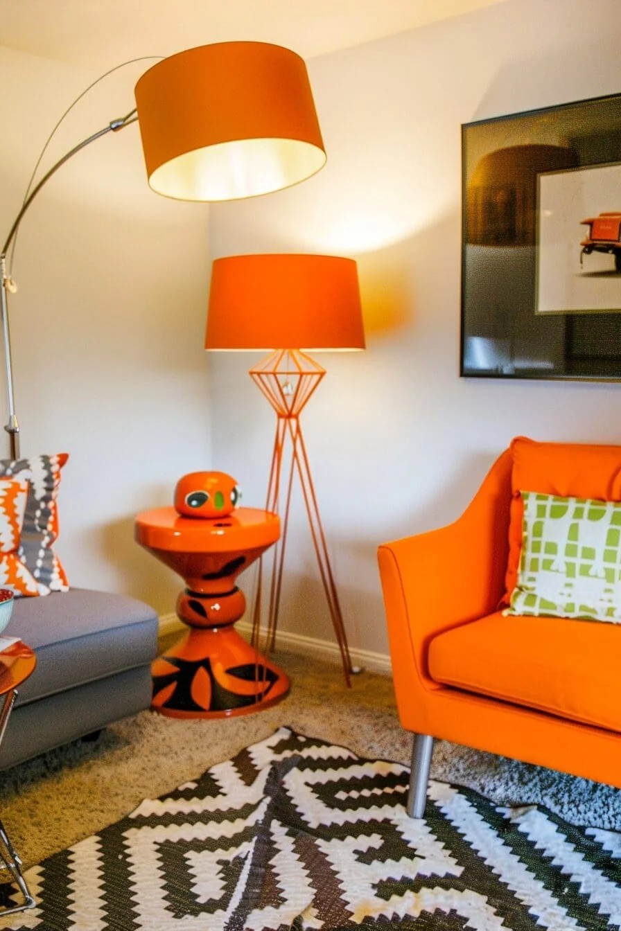 Bold Orange Floor Lamp