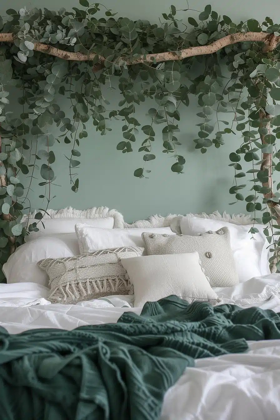 Hang a Greenery Headboard