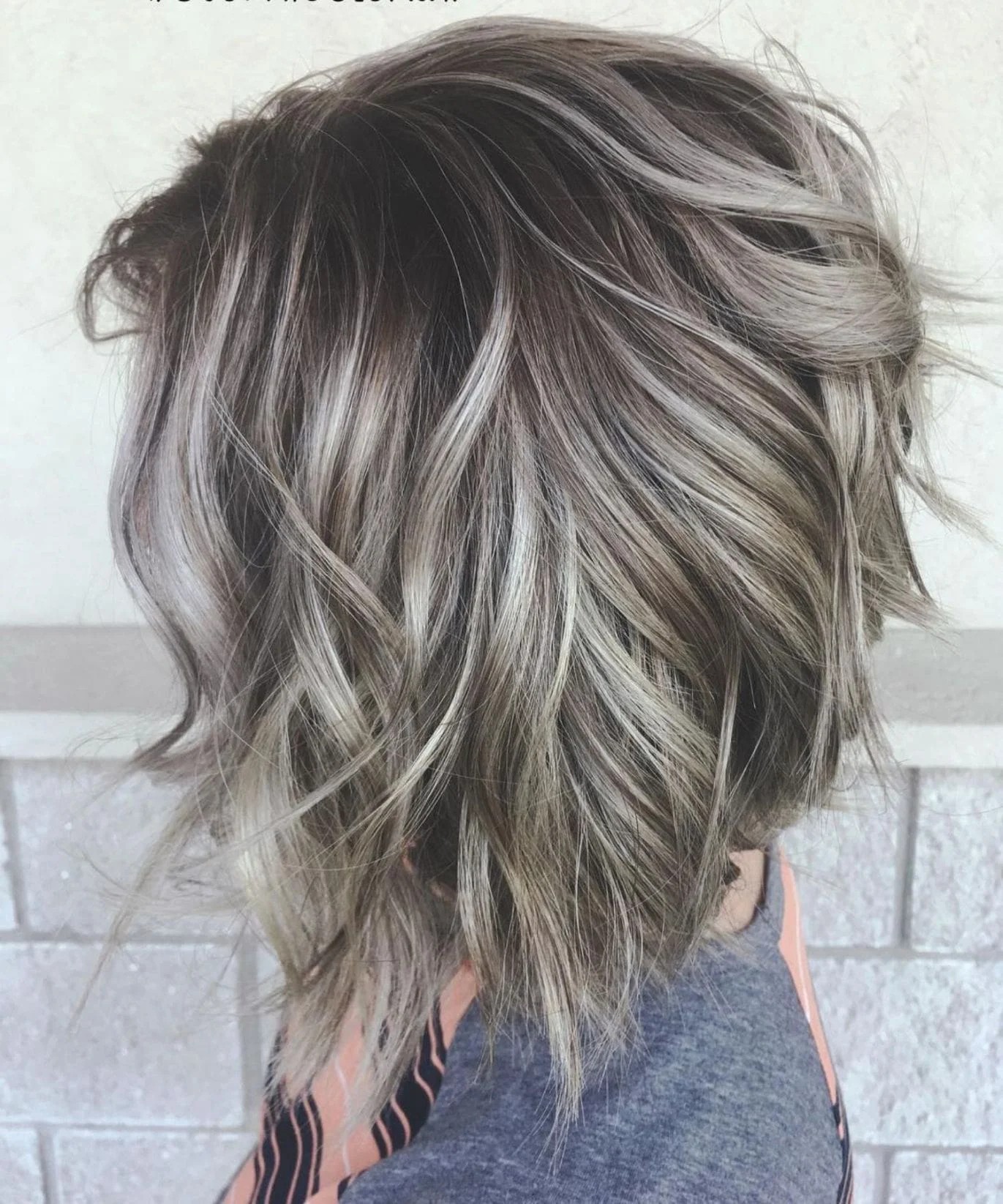 Choppy Silver Bob Hair Color