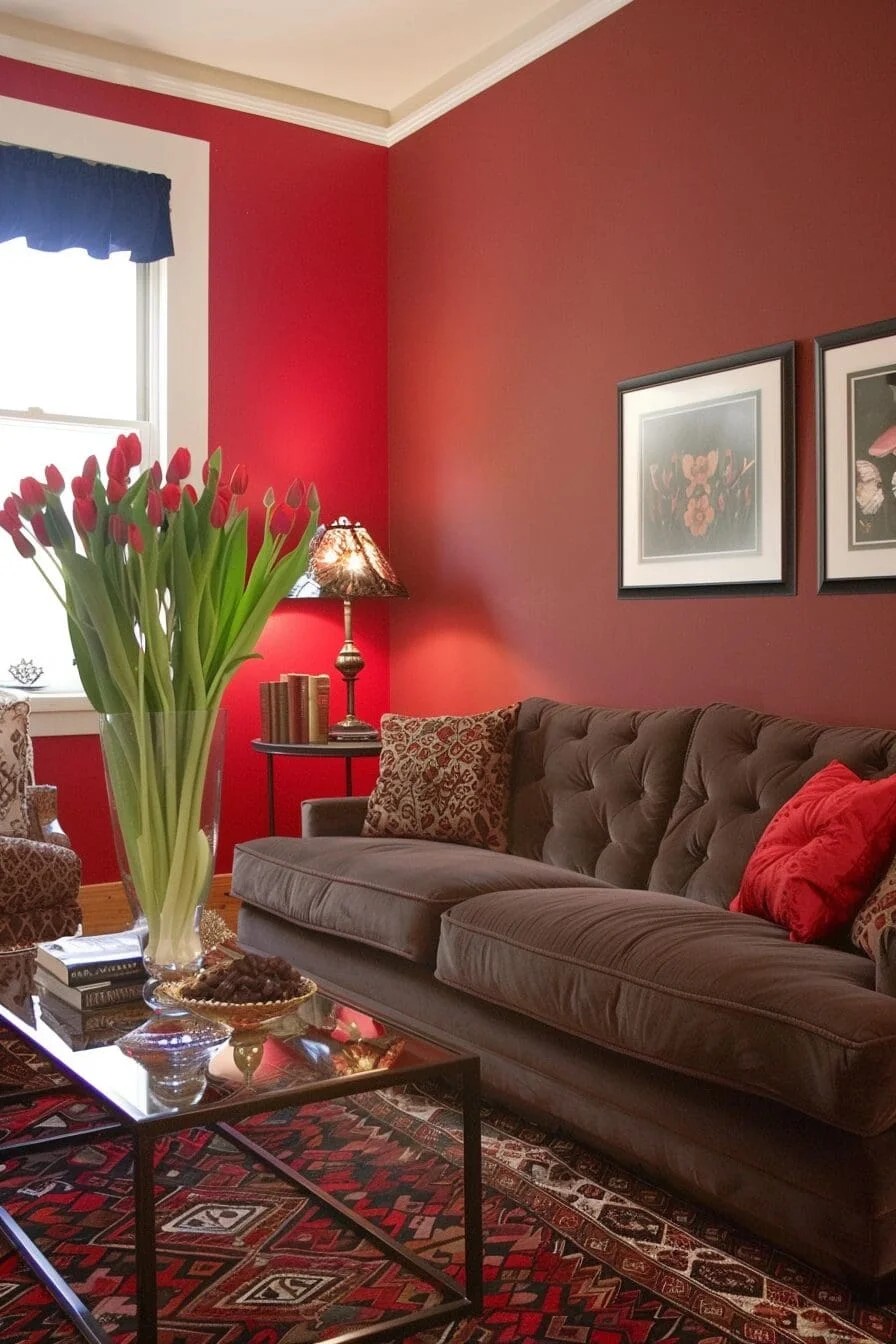 Cherry Red Accent Wall