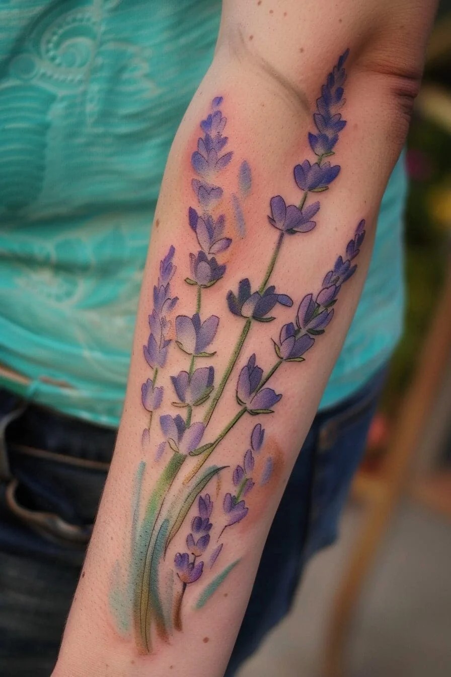 Lavender with Watercolor Effects