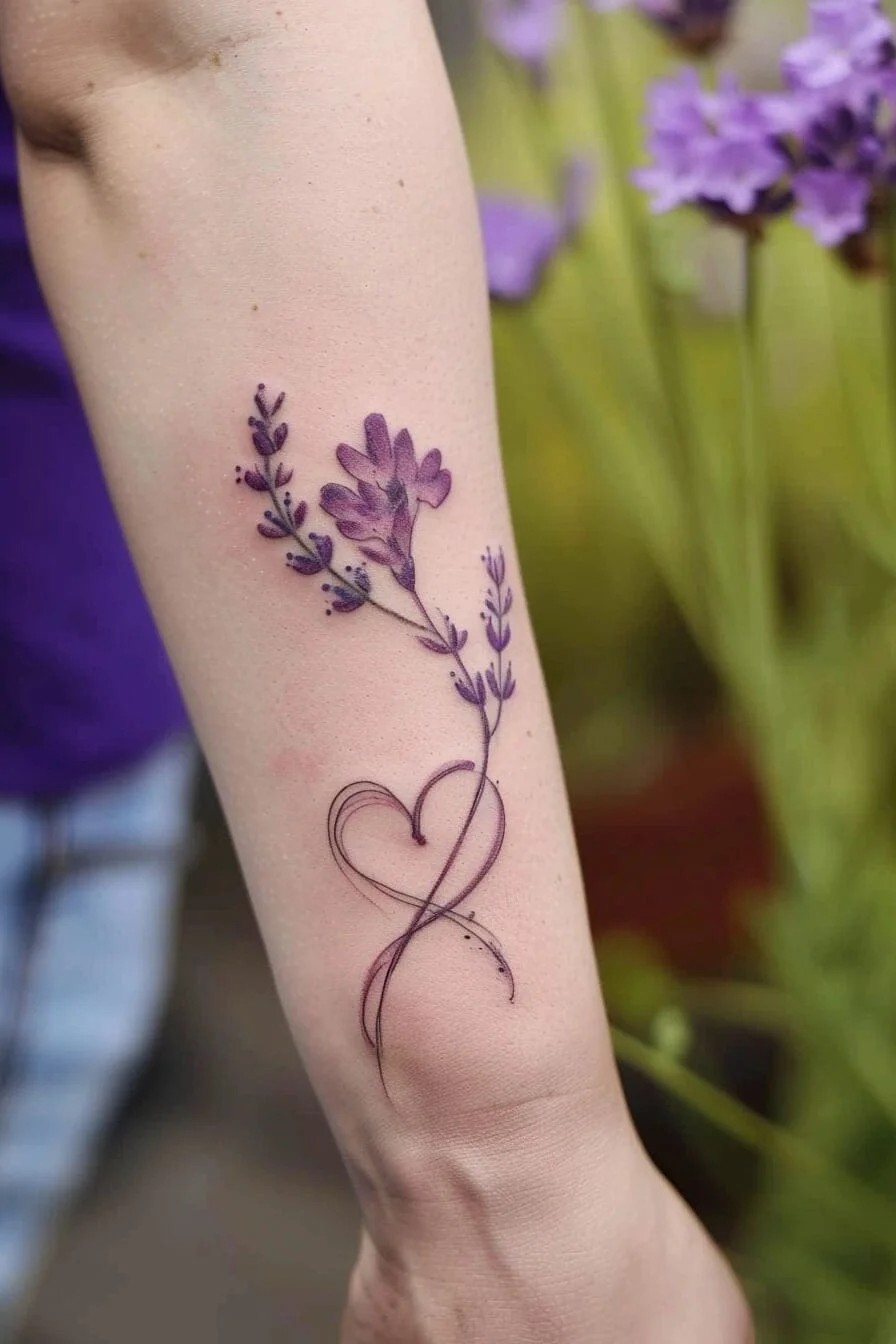 Lavender with a Heart or Infinity Symbol