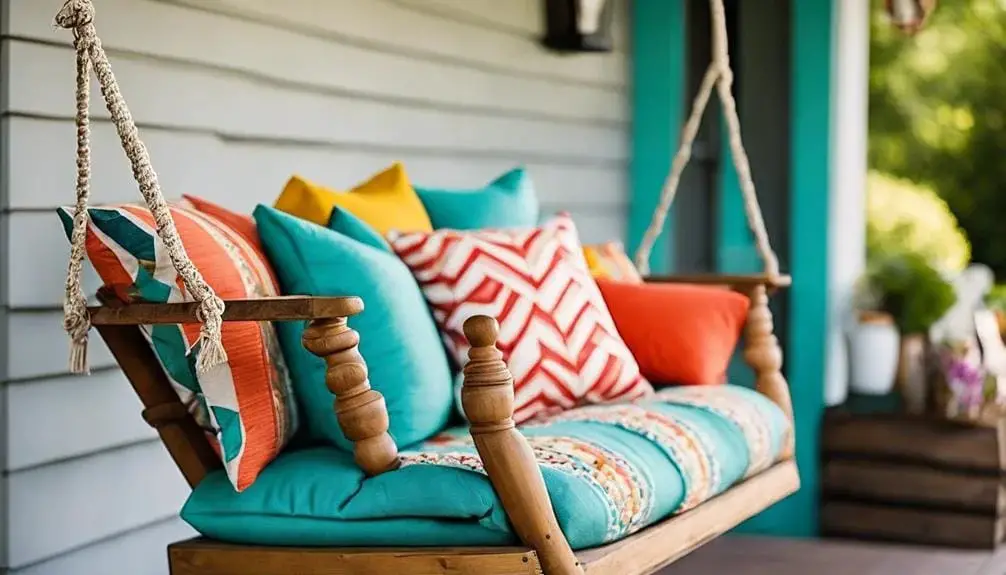 Colorful Porch Swing Cushions