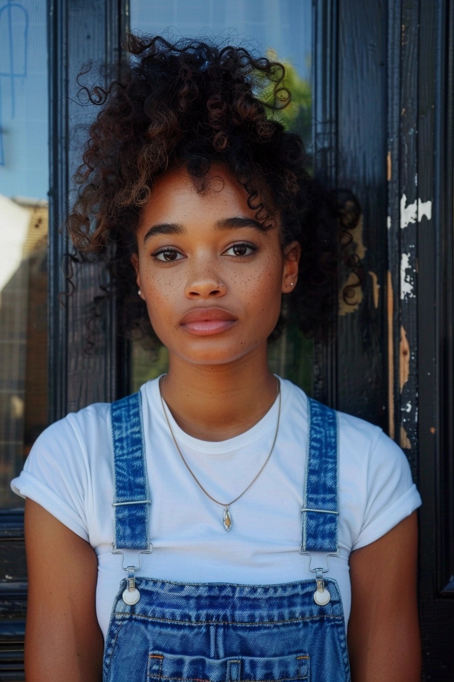 Denim Overalls + White Tee