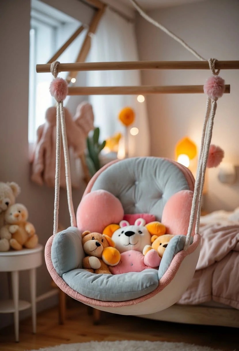 Toddler Girl Bedroom With Swing Chair