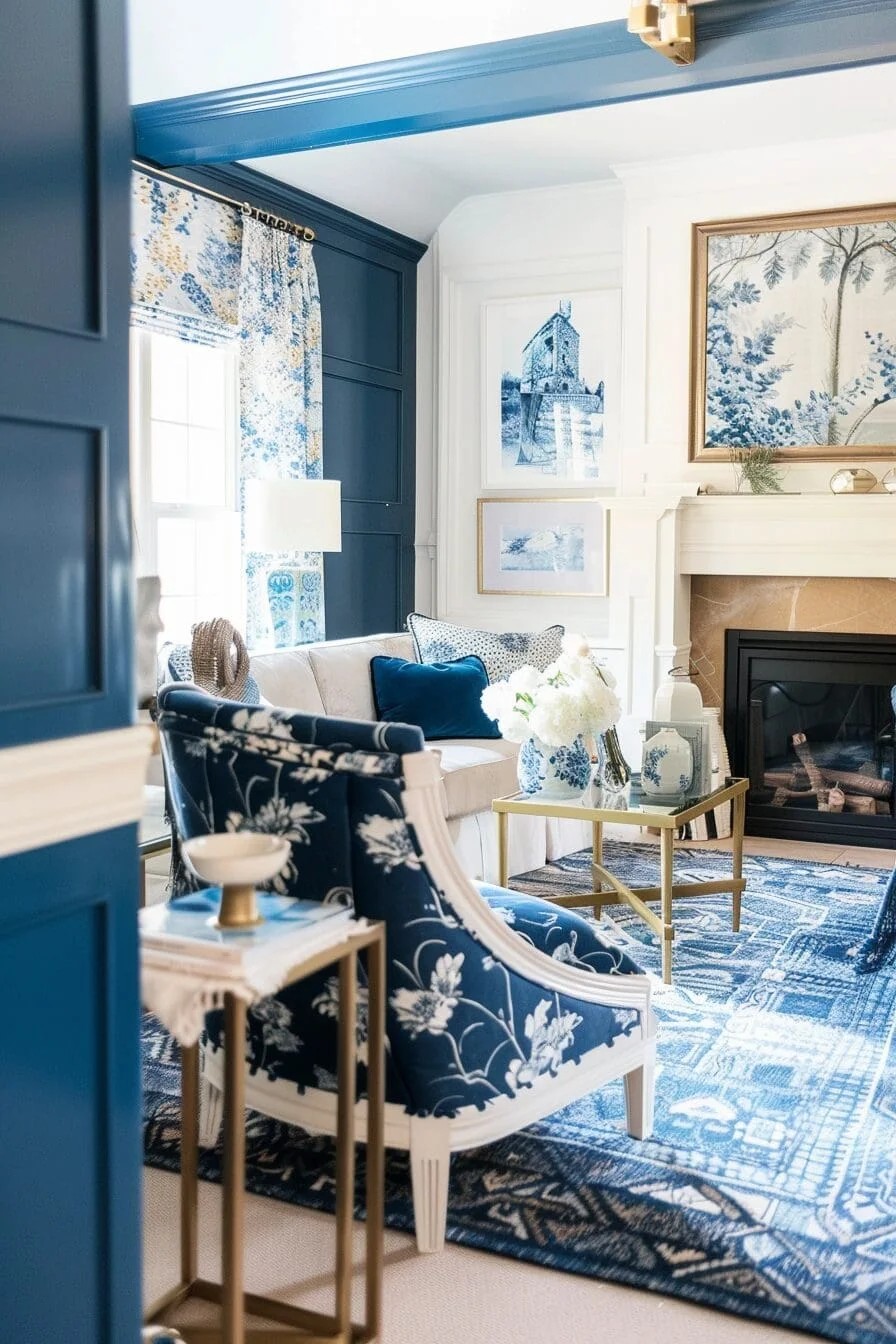 Blue and Brass Accents