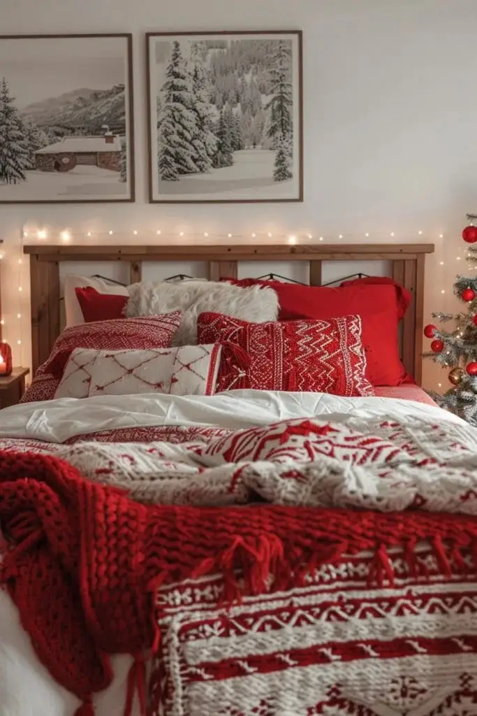 Scandinavian Red and White Decor